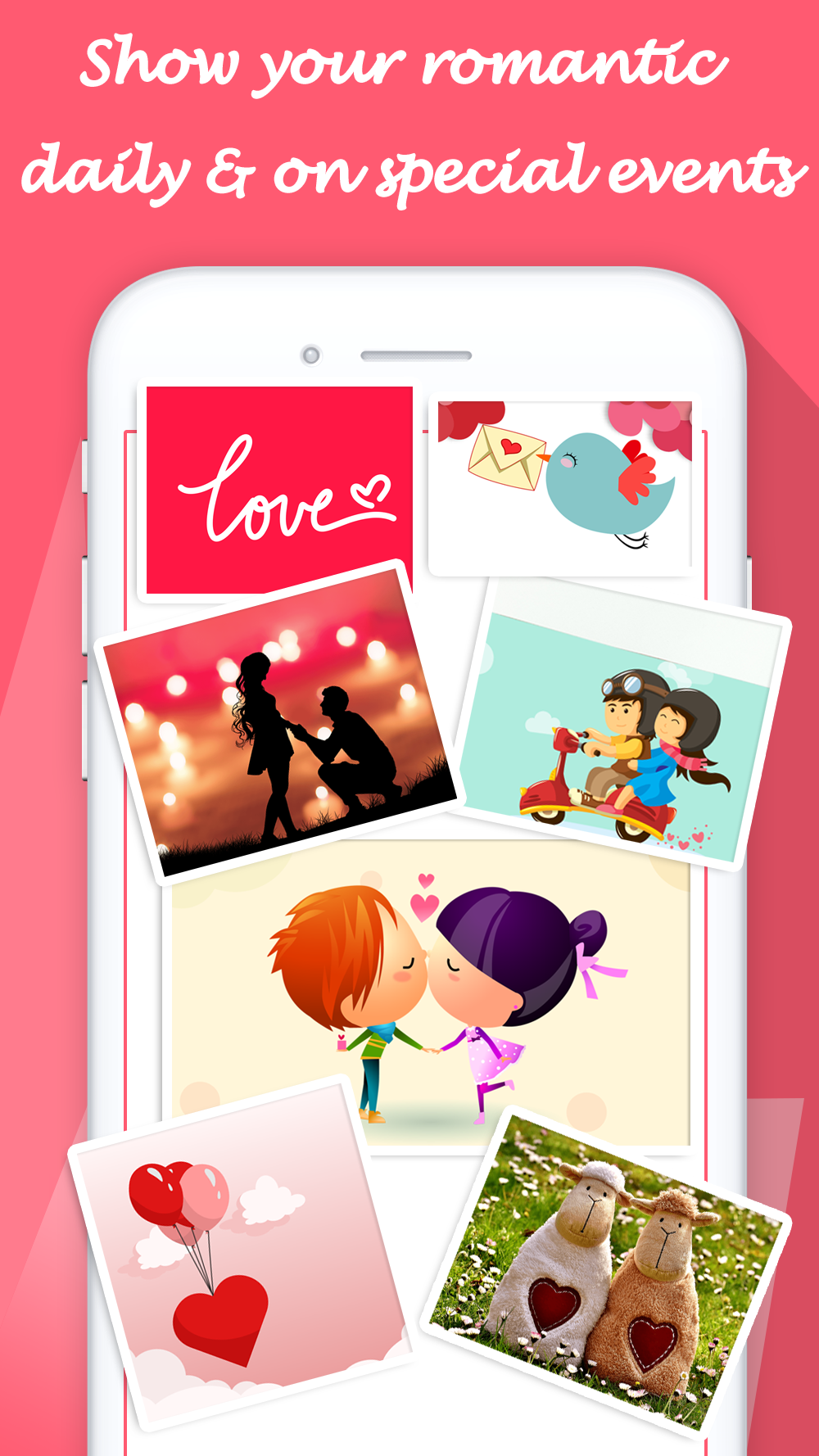 اسکرین شات 1 برنامه Romantic Card: create love e-c
