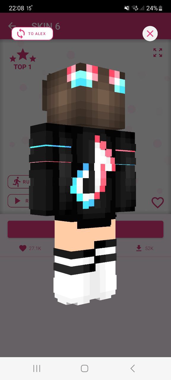 اسکرین شات 1 برنامه Girls Skins for Minecraft PE