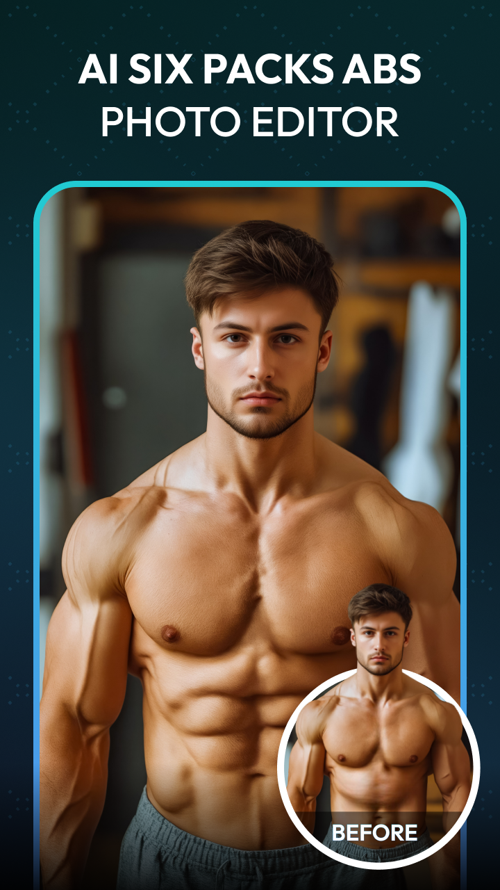 اسکرین شات 1 برنامه AI Six Packs Abs Photo Editor