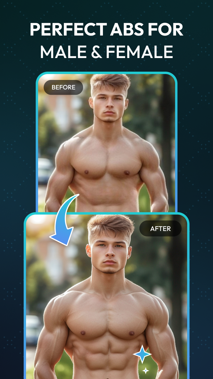 اسکرین شات 3 برنامه AI Six Packs Abs Photo Editor