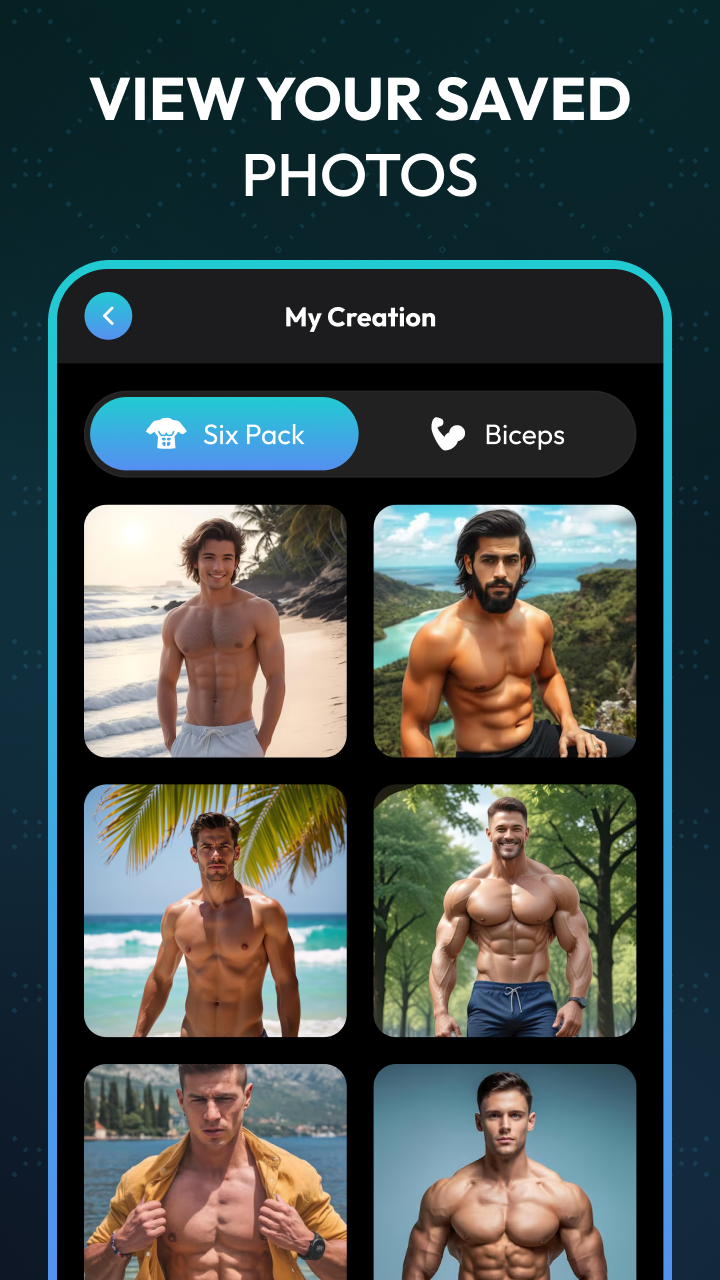 اسکرین شات 7 برنامه AI Six Packs Abs Photo Editor