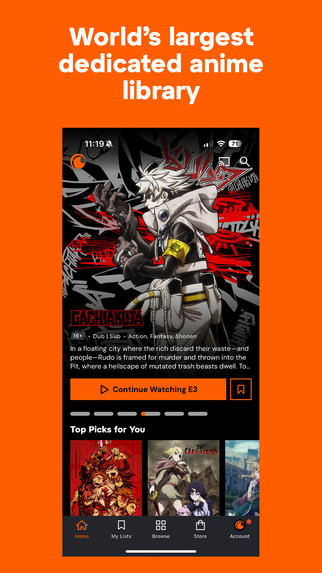اسکرین شات 1 برنامه Crunchyroll