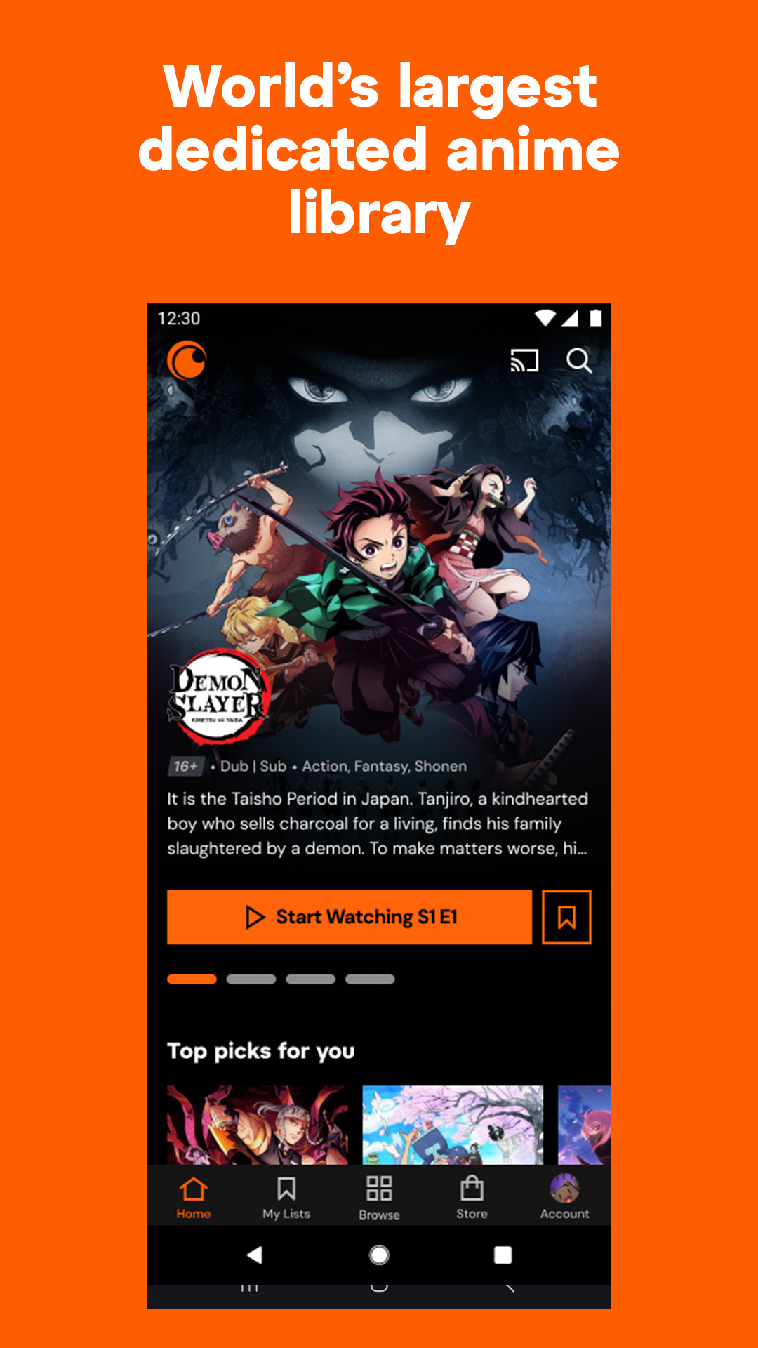 اسکرین شات 1 برنامه Crunchyroll: Anime Streaming