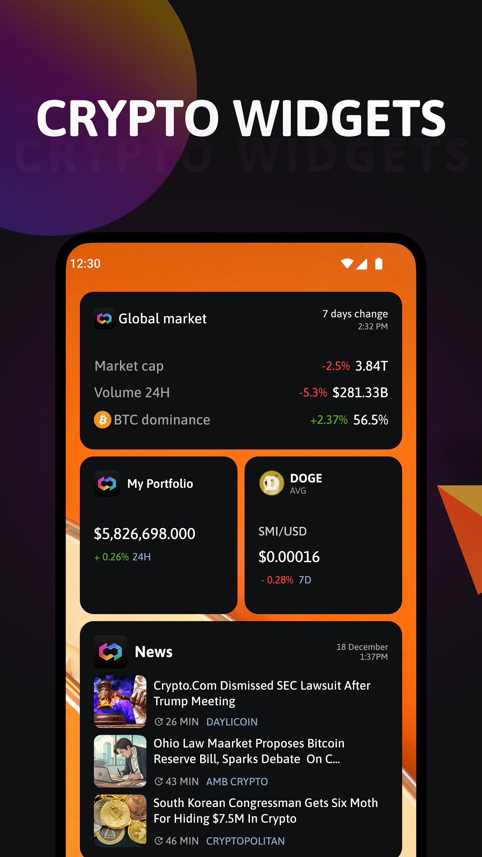 اسکرین شات 2 برنامه The Crypto App: News & Alerts