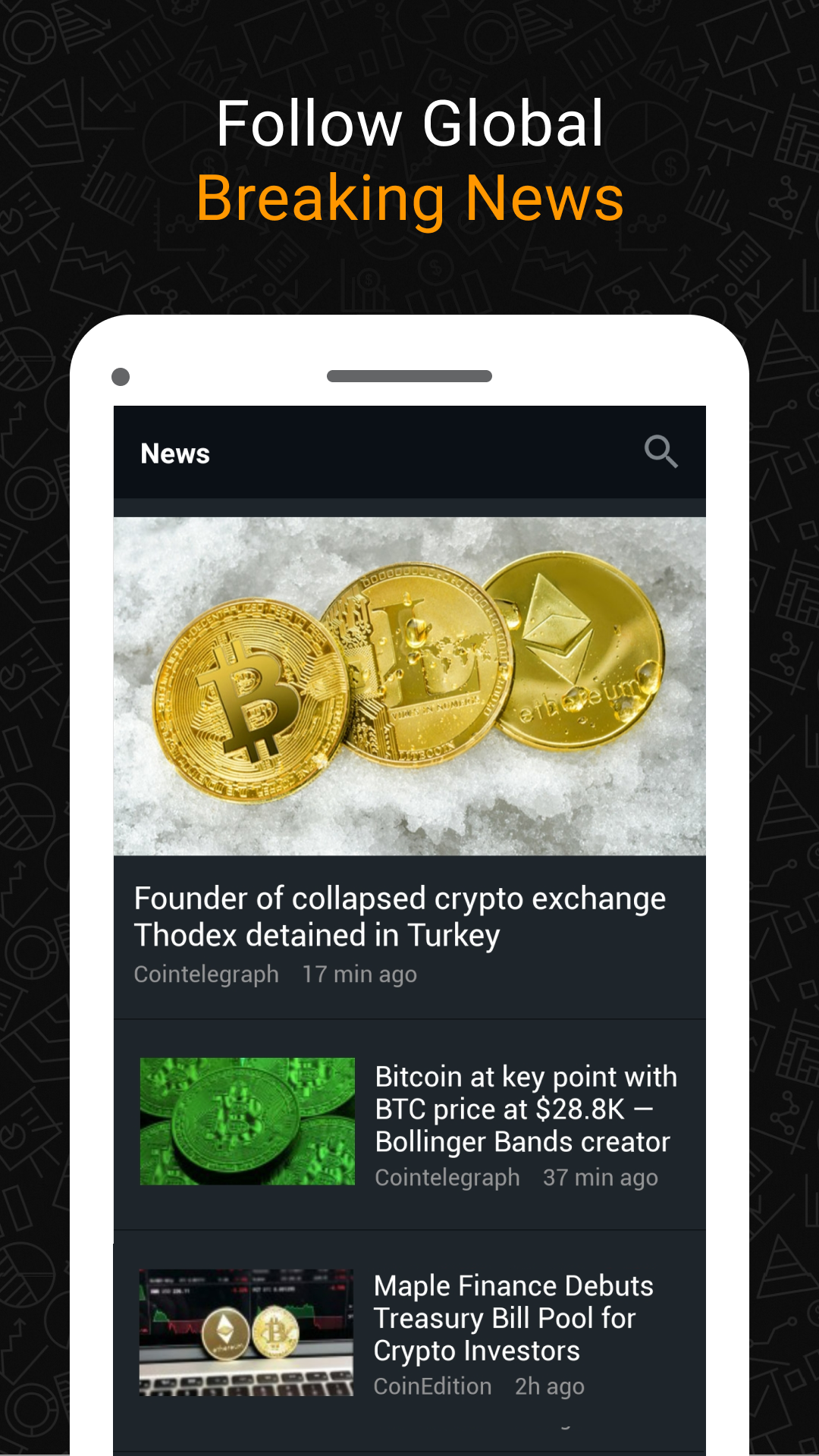 اسکرین شات 3 برنامه Investing: Crypto Data & News