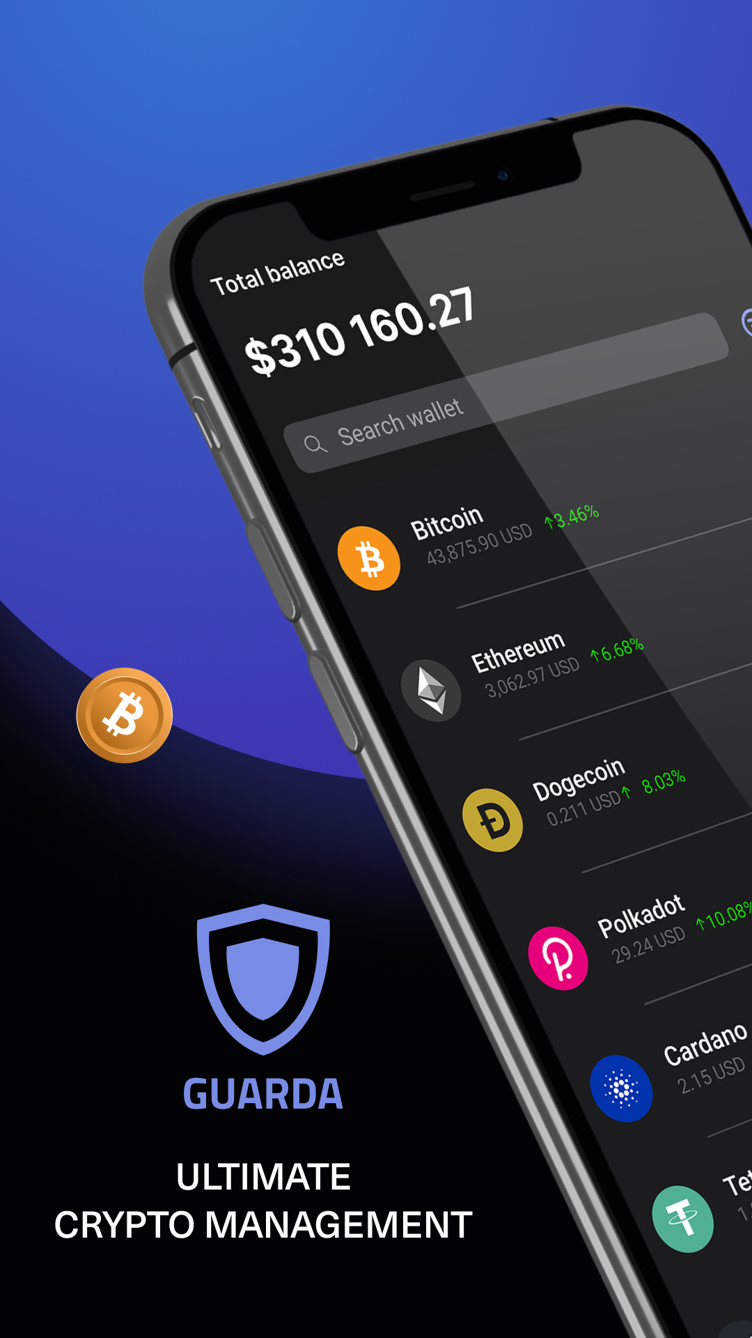 اسکرین شات 1 برنامه Guarda Crypto Wallet Bitcoin