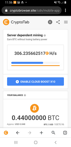 اسکرین شات 5 برنامه CryptoTab Browser—world's first mining browser