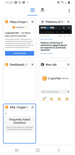 اسکرین شات 7 برنامه CryptoTab Browser—world's first mining browser