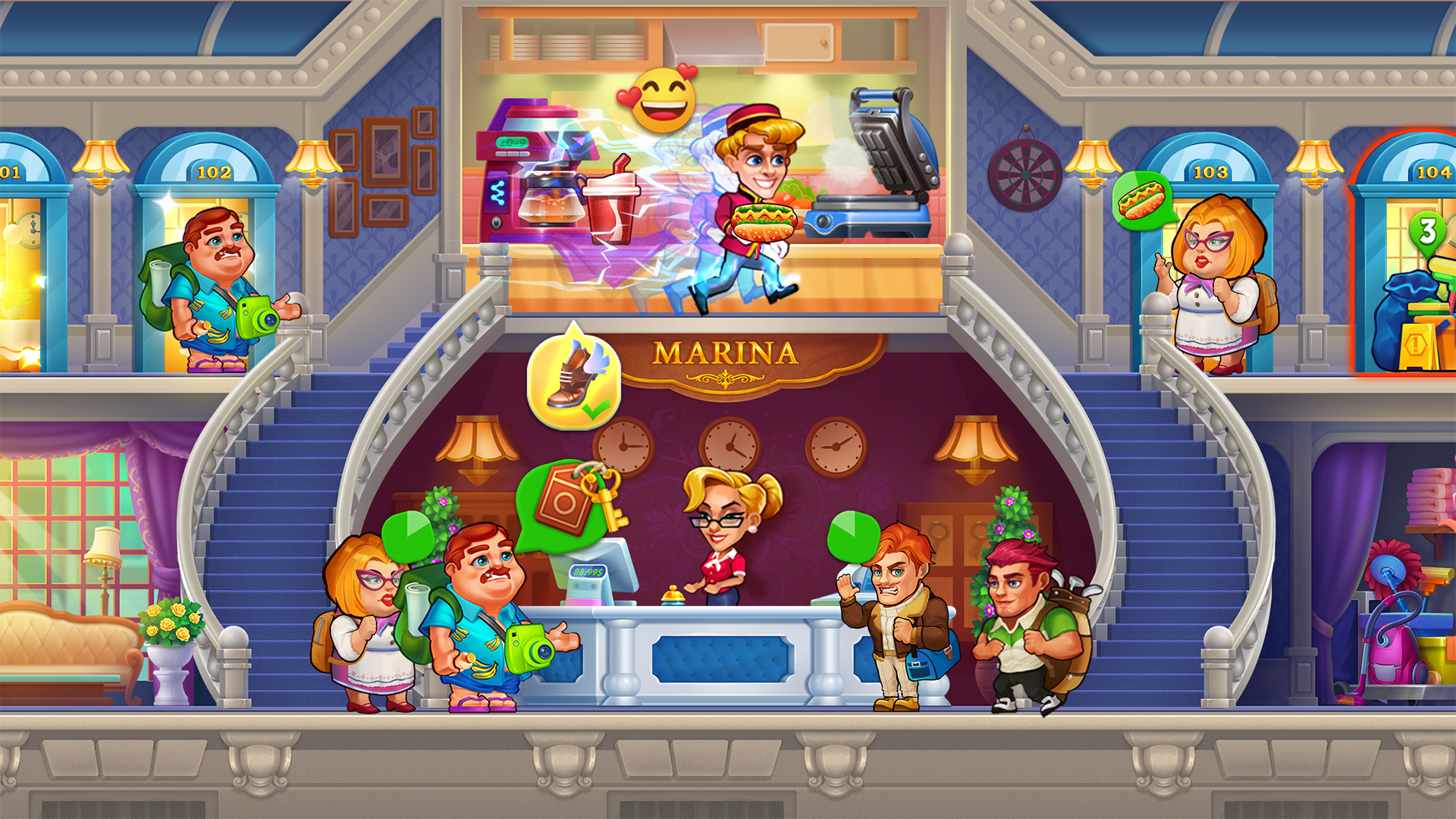 اسکرین شات 2 بازی Dream Hotel: Hotel Manager