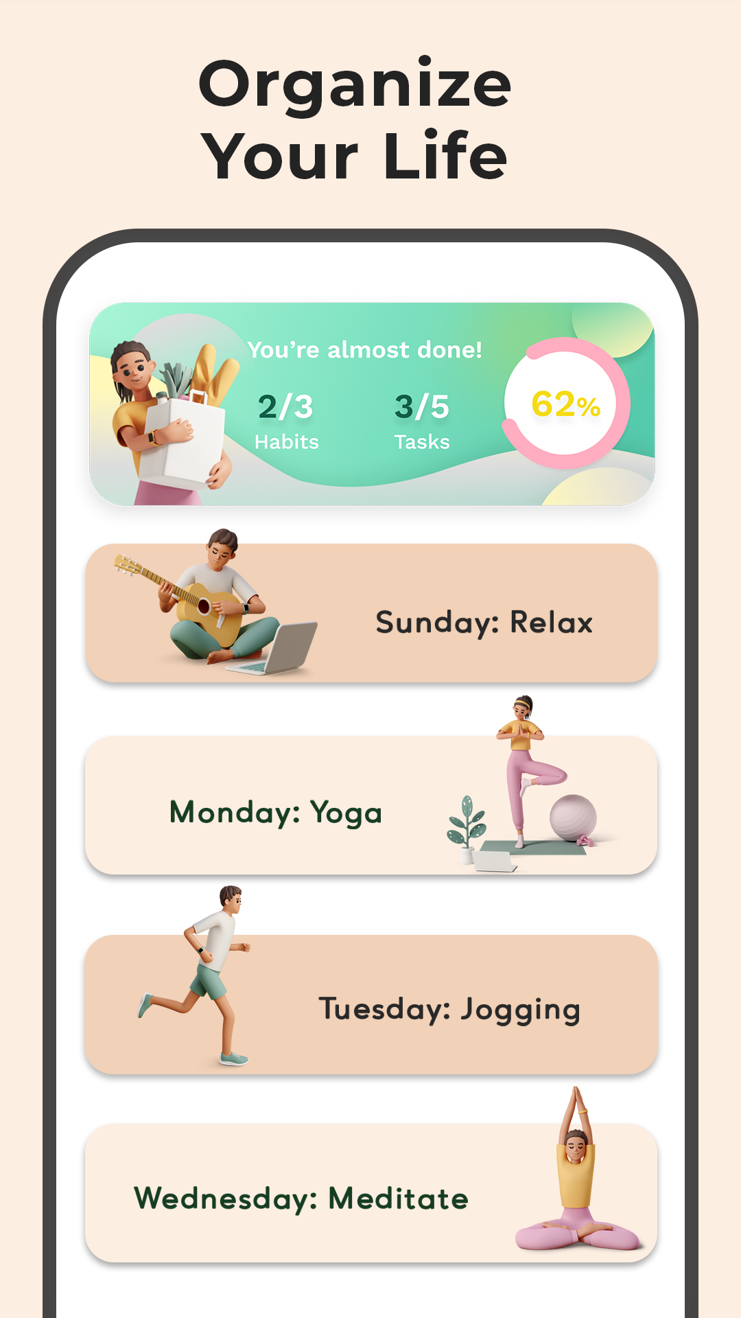 اسکرین شات 2 برنامه Habit Goals: Habit Tracker