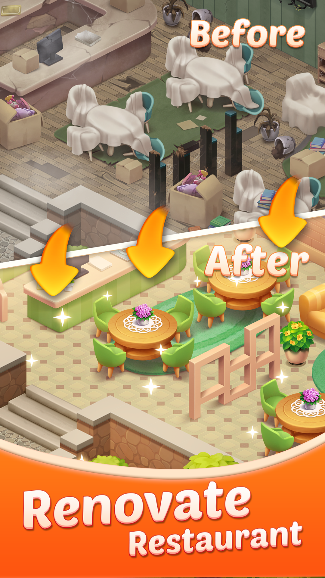 اسکرین شات 5 بازی Merge Cafe - Restaurant decor