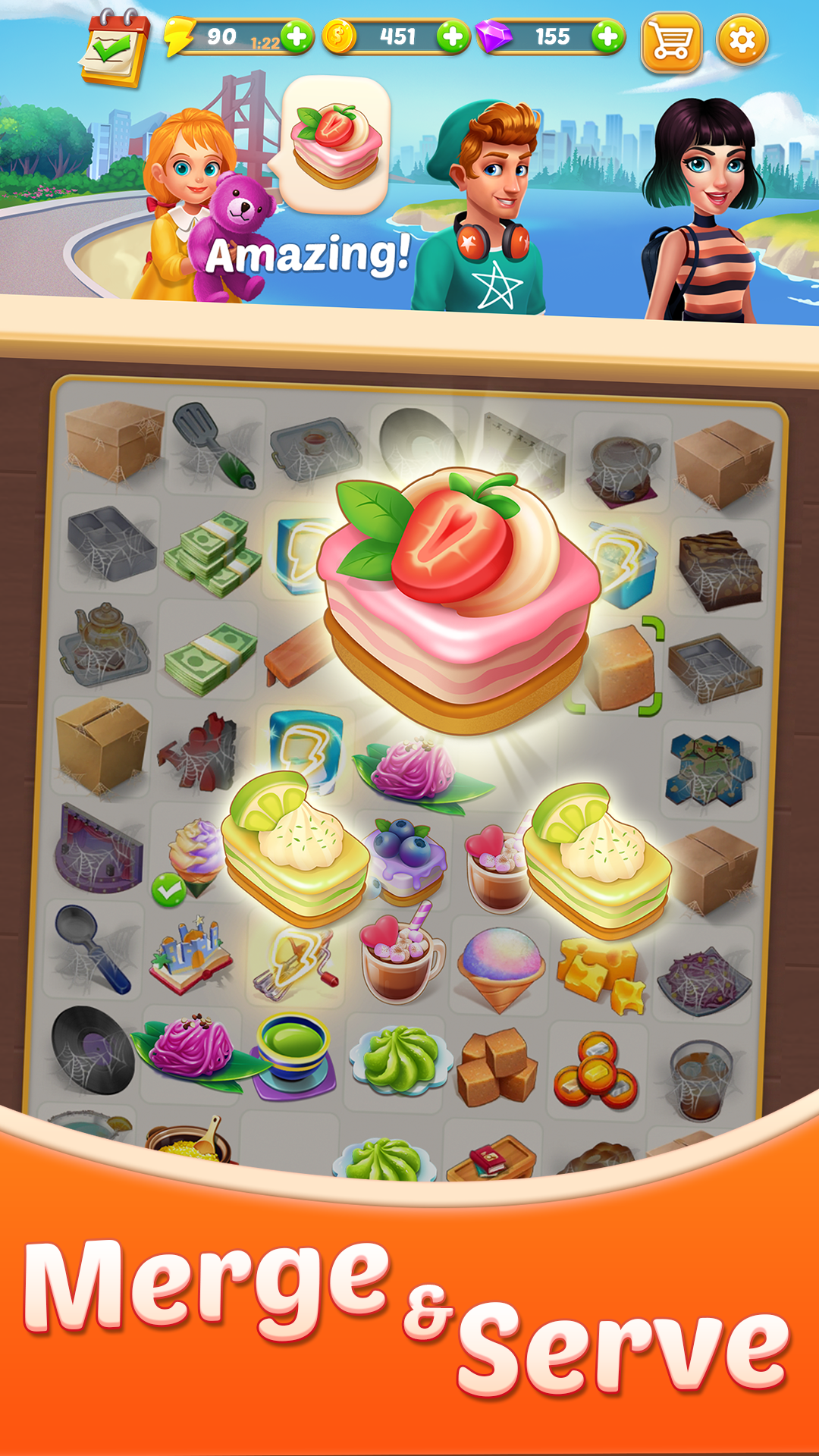 اسکرین شات 3 بازی Merge Cafe - Restaurant decor
