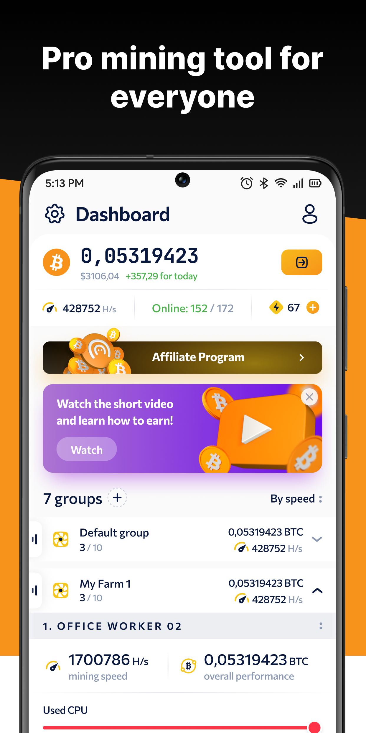 اسکرین شات 1 برنامه CryptoTab Farm PRO