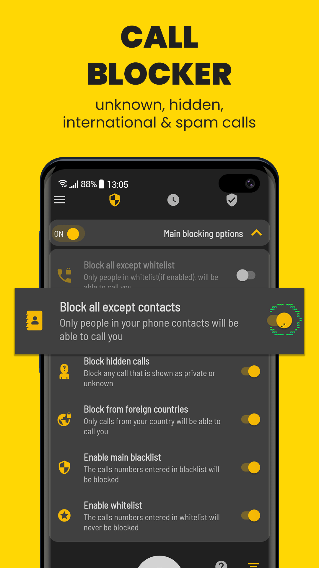 اسکرین شات 2 برنامه Call Blocker - Phone - ID