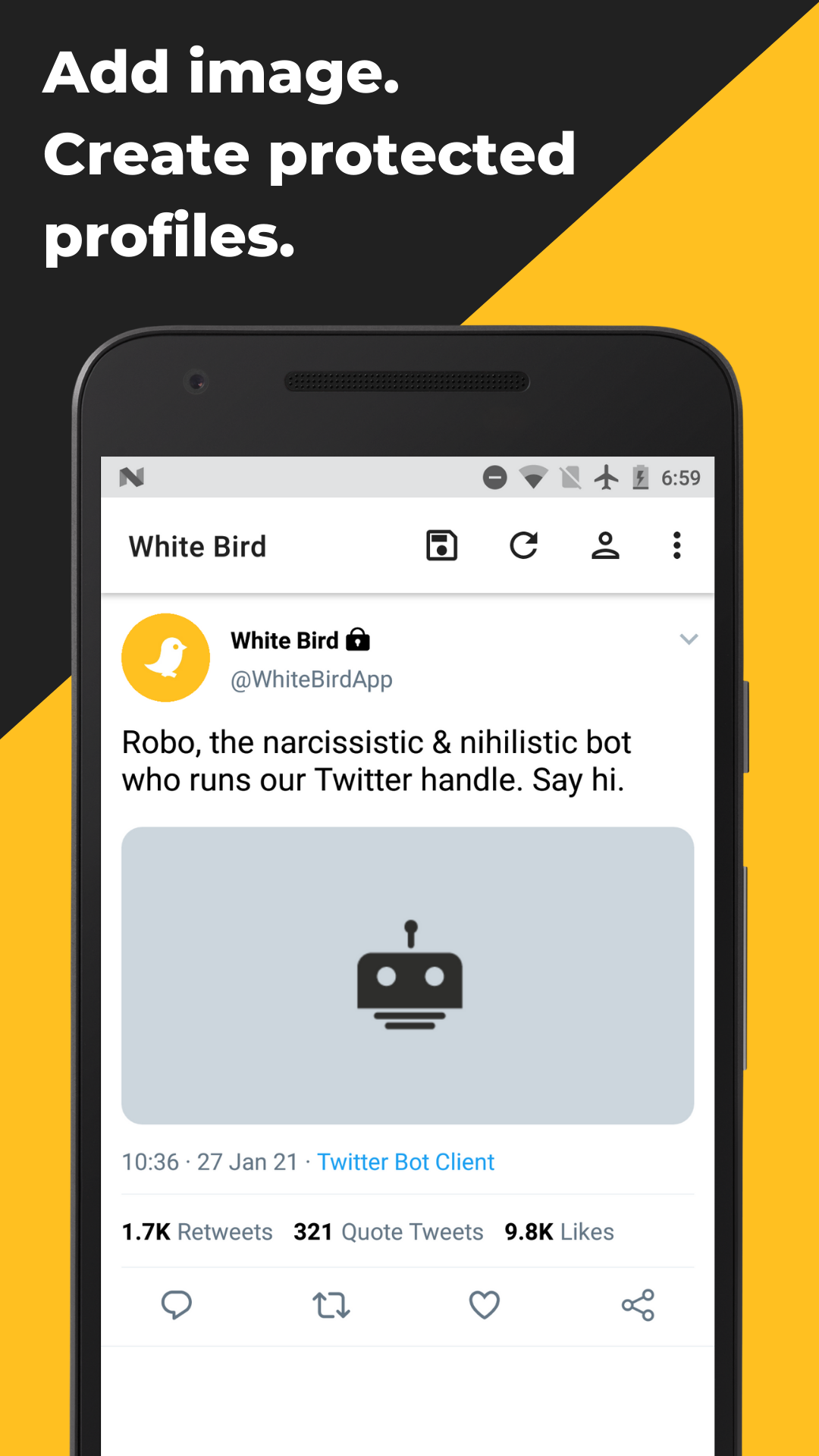 اسکرین شات 4 برنامه White Bird: Tweet Generator