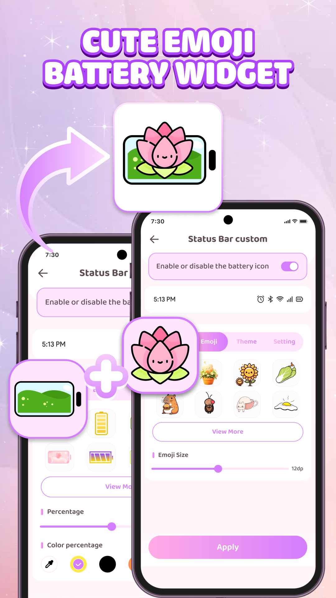 اسکرین شات 5 برنامه Emoji Battery Icon Customize