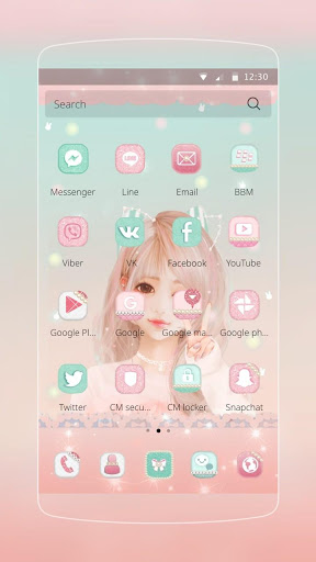 اسکرین شات 2 برنامه Cute Girl Theme