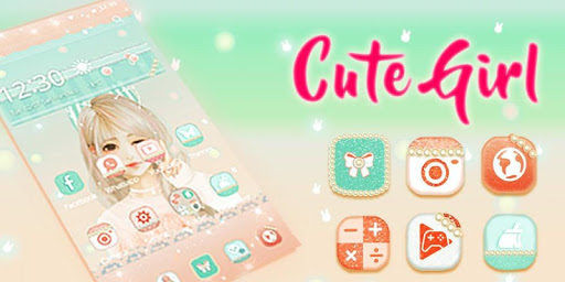 اسکرین شات 4 برنامه Cute Girl Theme