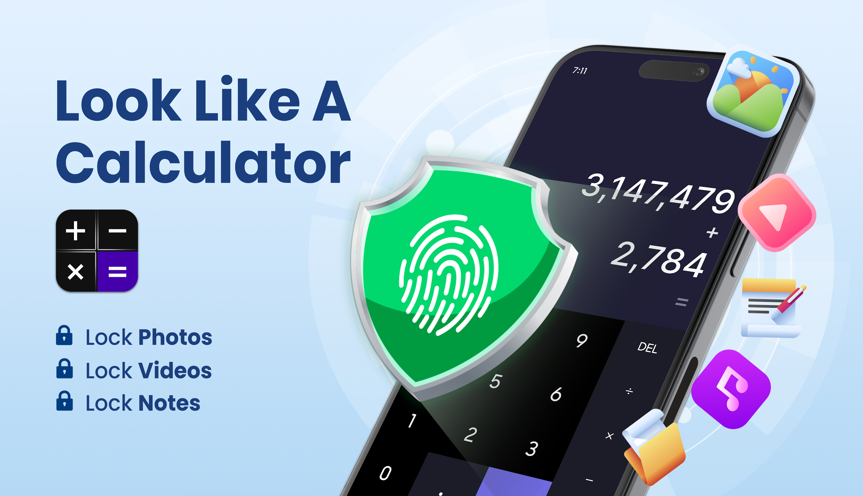 اسکرین شات 1 برنامه Calculator Lock | Photo Vault