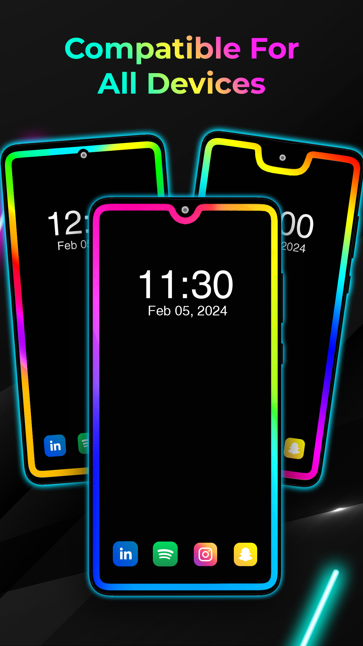 اسکرین شات 5 برنامه Edge Lighting: LED Borderlight