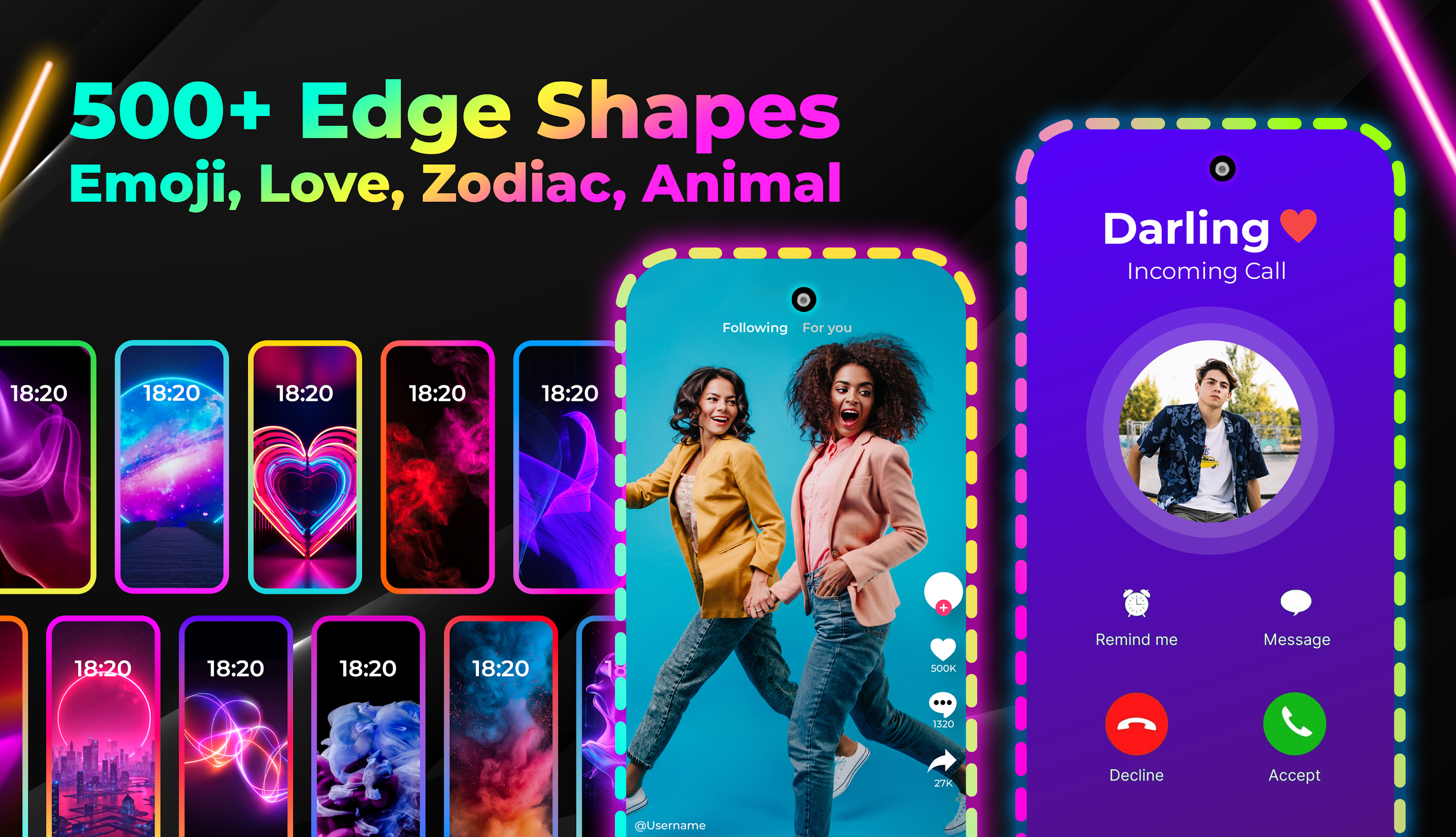 اسکرین شات 1 برنامه Edge Lighting: LED Borderlight