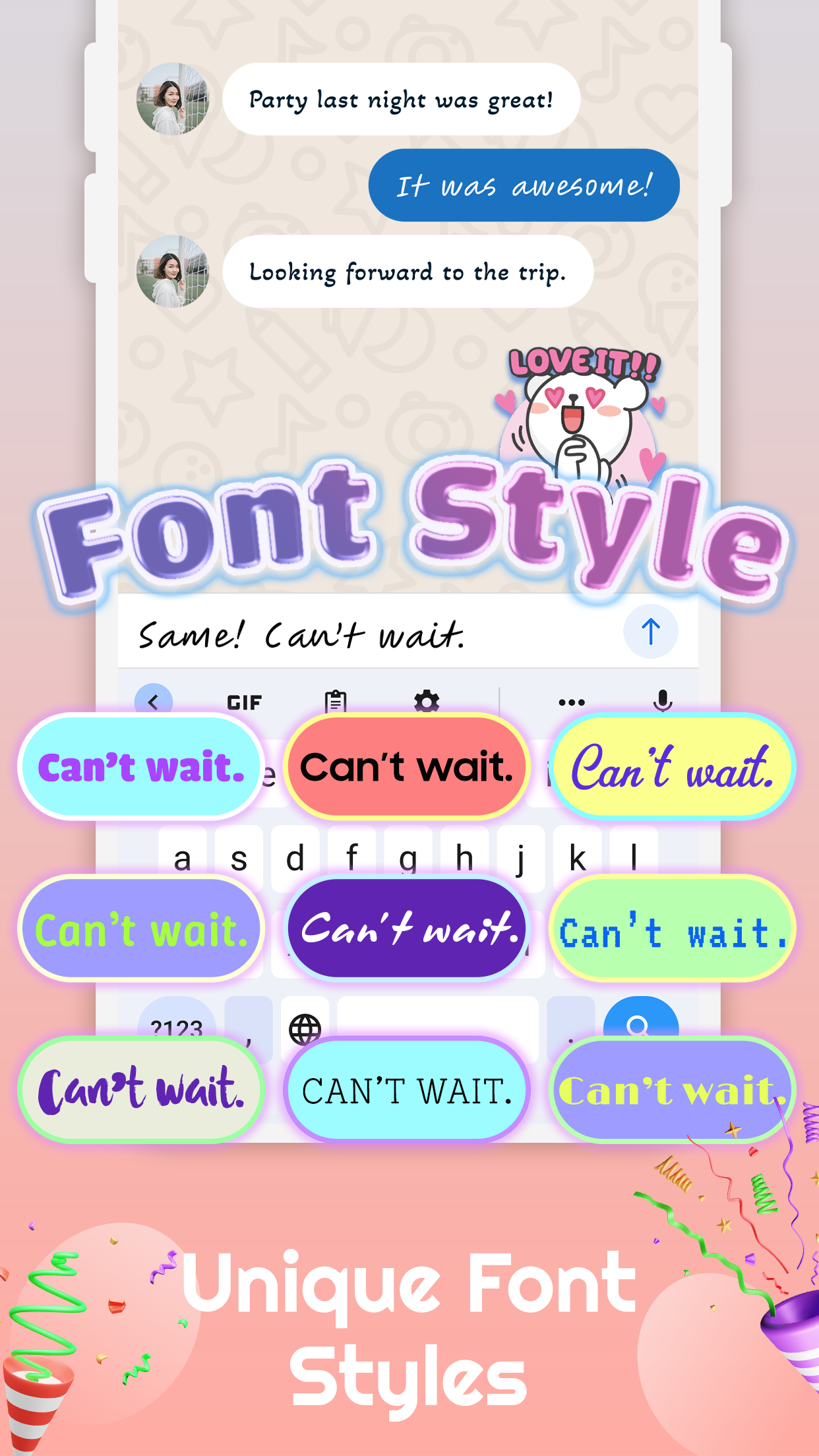 اسکرین شات 4 برنامه Emoji Keyboard: Themes & Fonts
