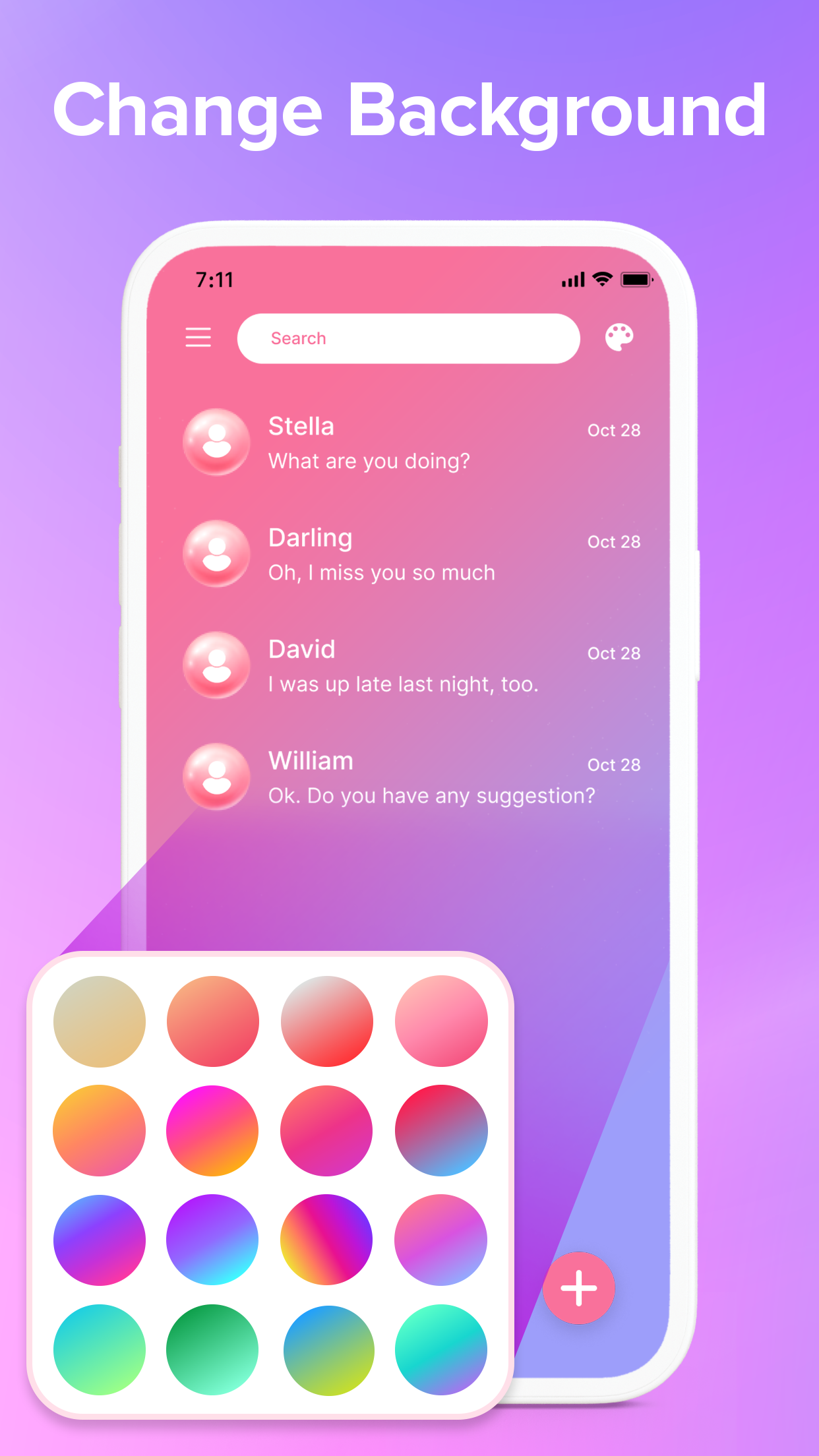 اسکرین شات 5 برنامه Messenger - Color SMS
