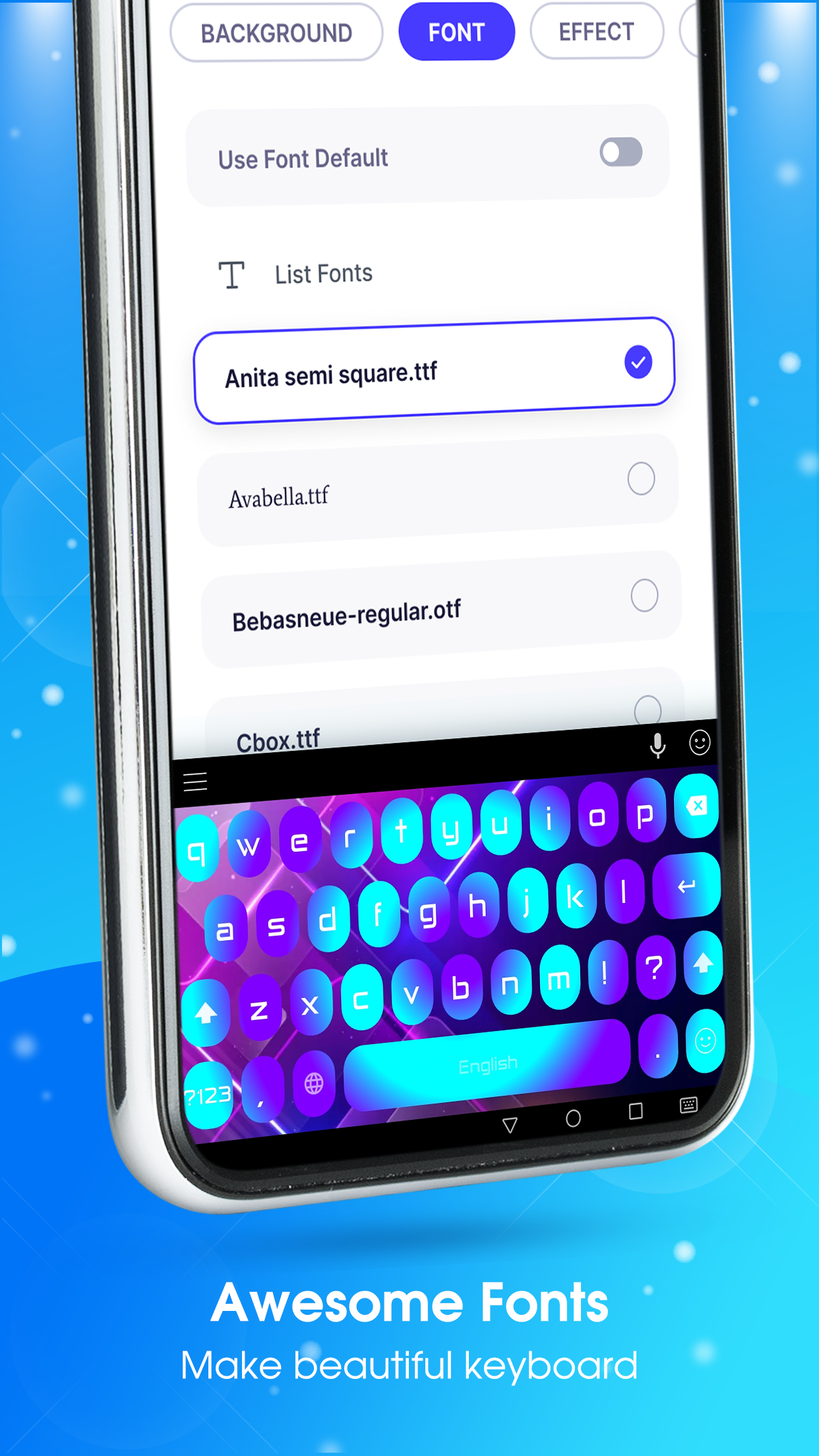 اسکرین شات 7 برنامه Neon LED Keyboard: RGB & Emoji