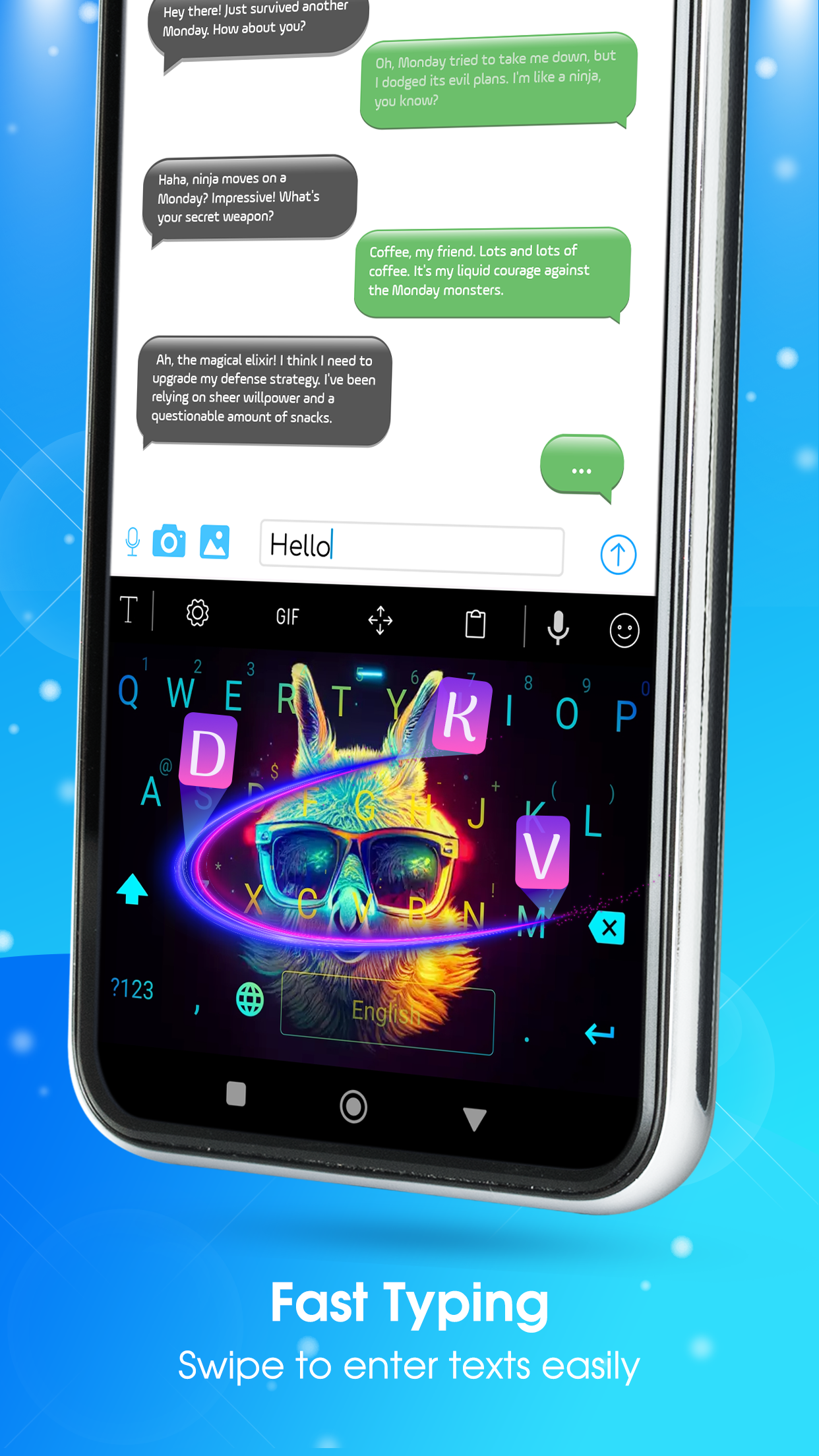 اسکرین شات 6 برنامه Neon LED Keyboard: RGB & Emoji