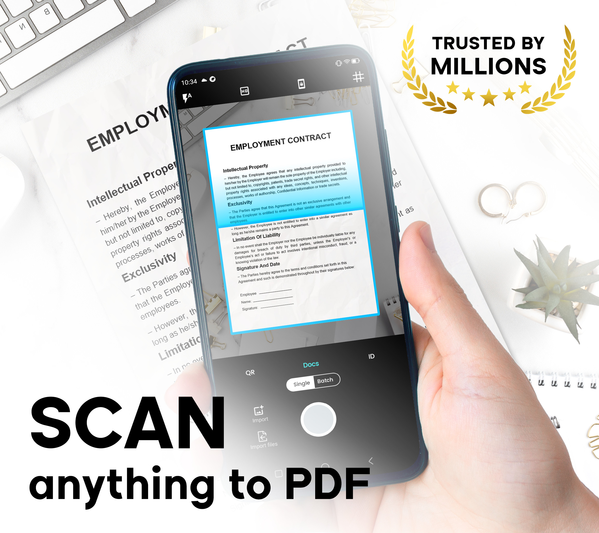 اسکرین شات 1 برنامه PDF Scanner - Document Scanner