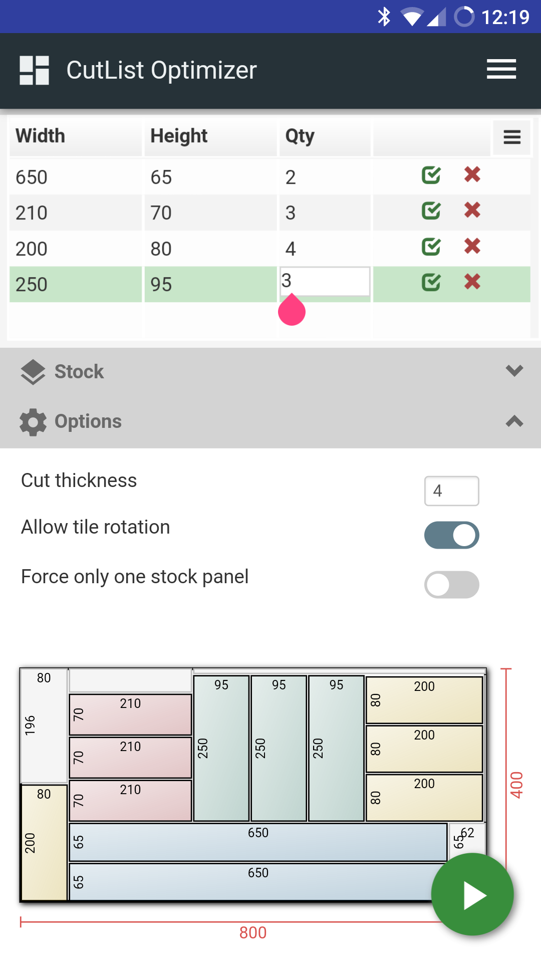 اسکرین شات 1 برنامه CutList Optimizer