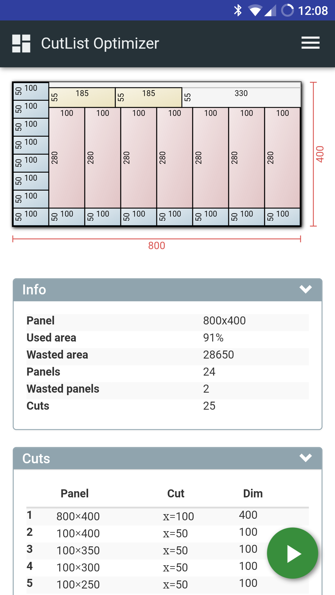 اسکرین شات 3 برنامه CutList Optimizer