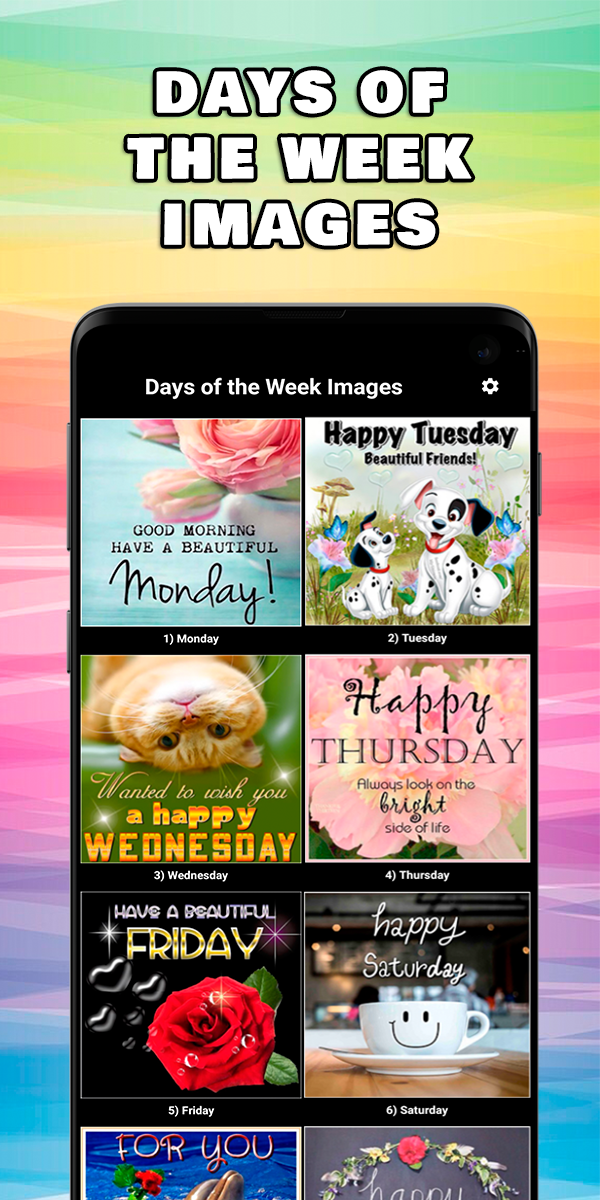 اسکرین شات 1 برنامه Days of the Week Images