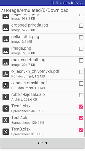 اسکرین شات 2 برنامه Spreadsheet (XLS, XLSX, ODS, CSV) to PDF Converter