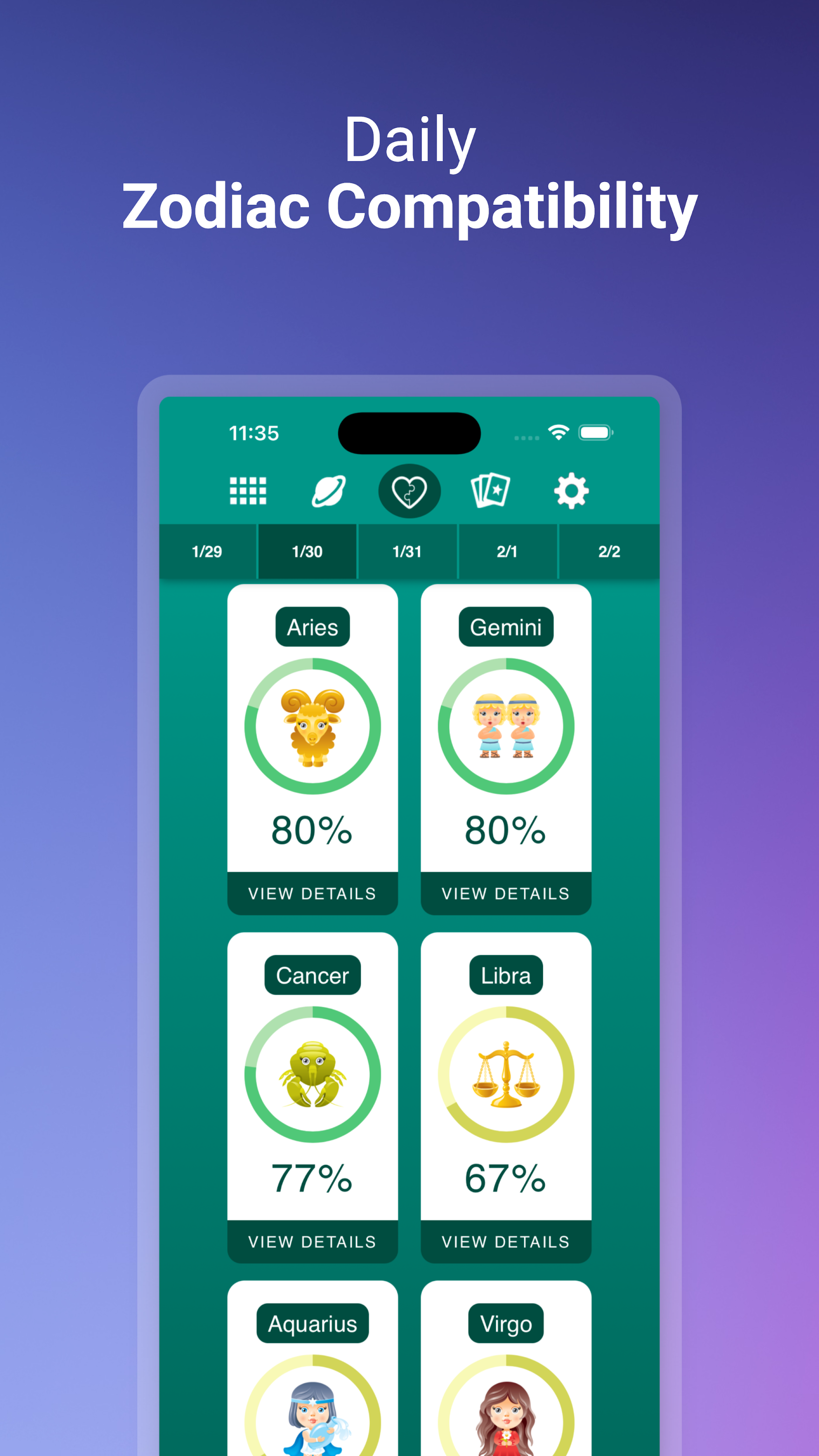 اسکرین شات 2 برنامه Horoscopes, Astrology & Tarot