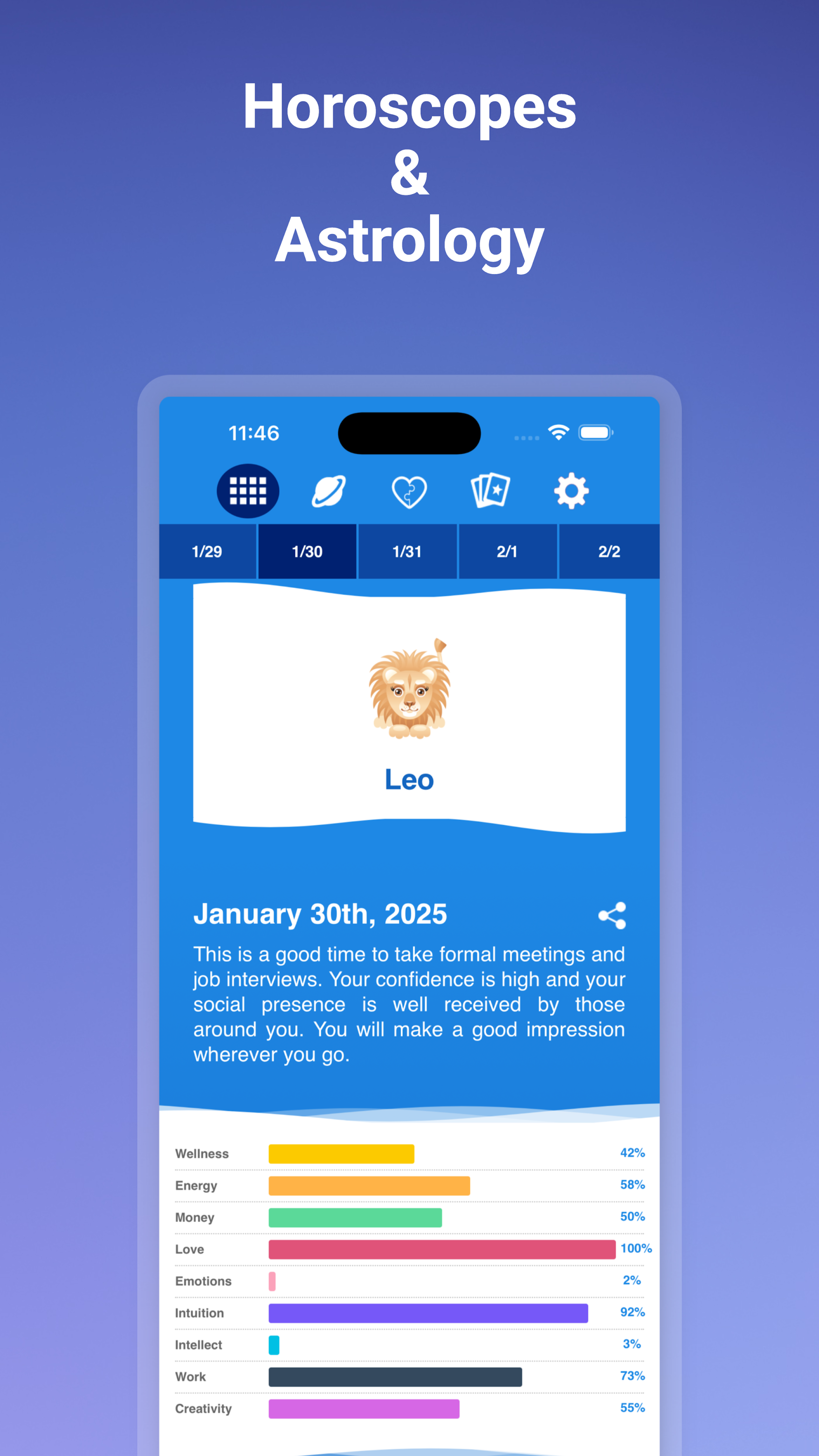 اسکرین شات 1 برنامه Horoscopes, Astrology & Tarot