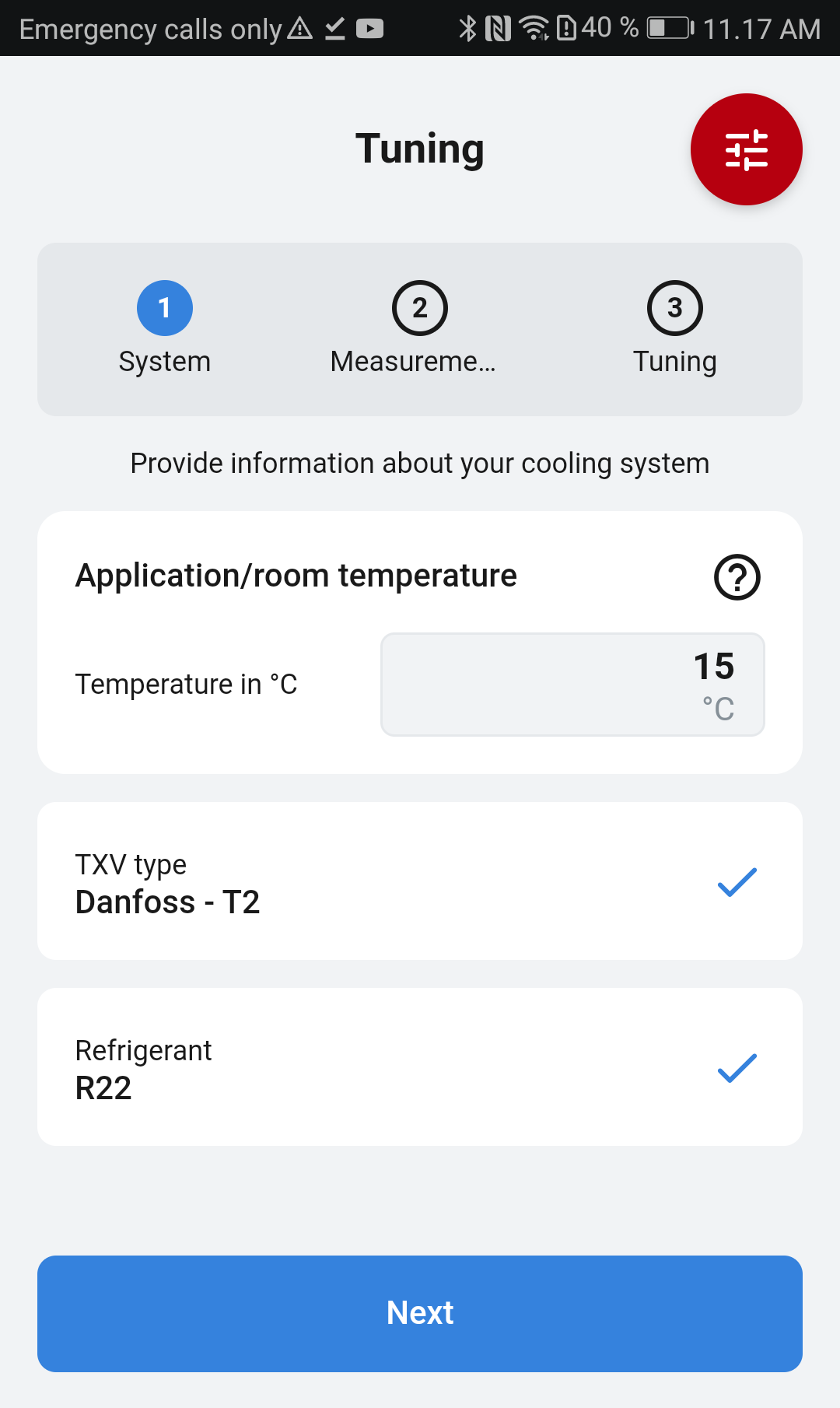 اسکرین شات 1 برنامه TXV Superheat Tuner