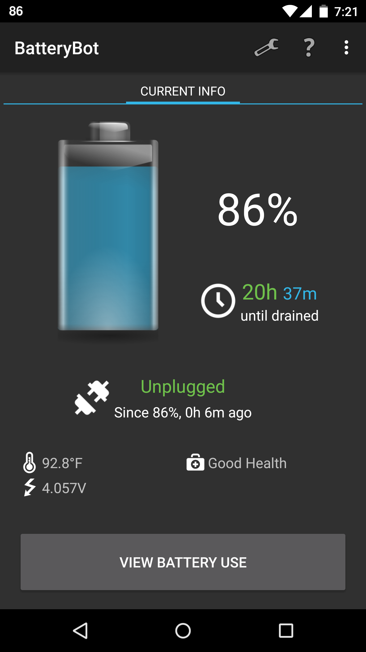 اسکرین شات 1 برنامه BatteryBot Battery Indicator