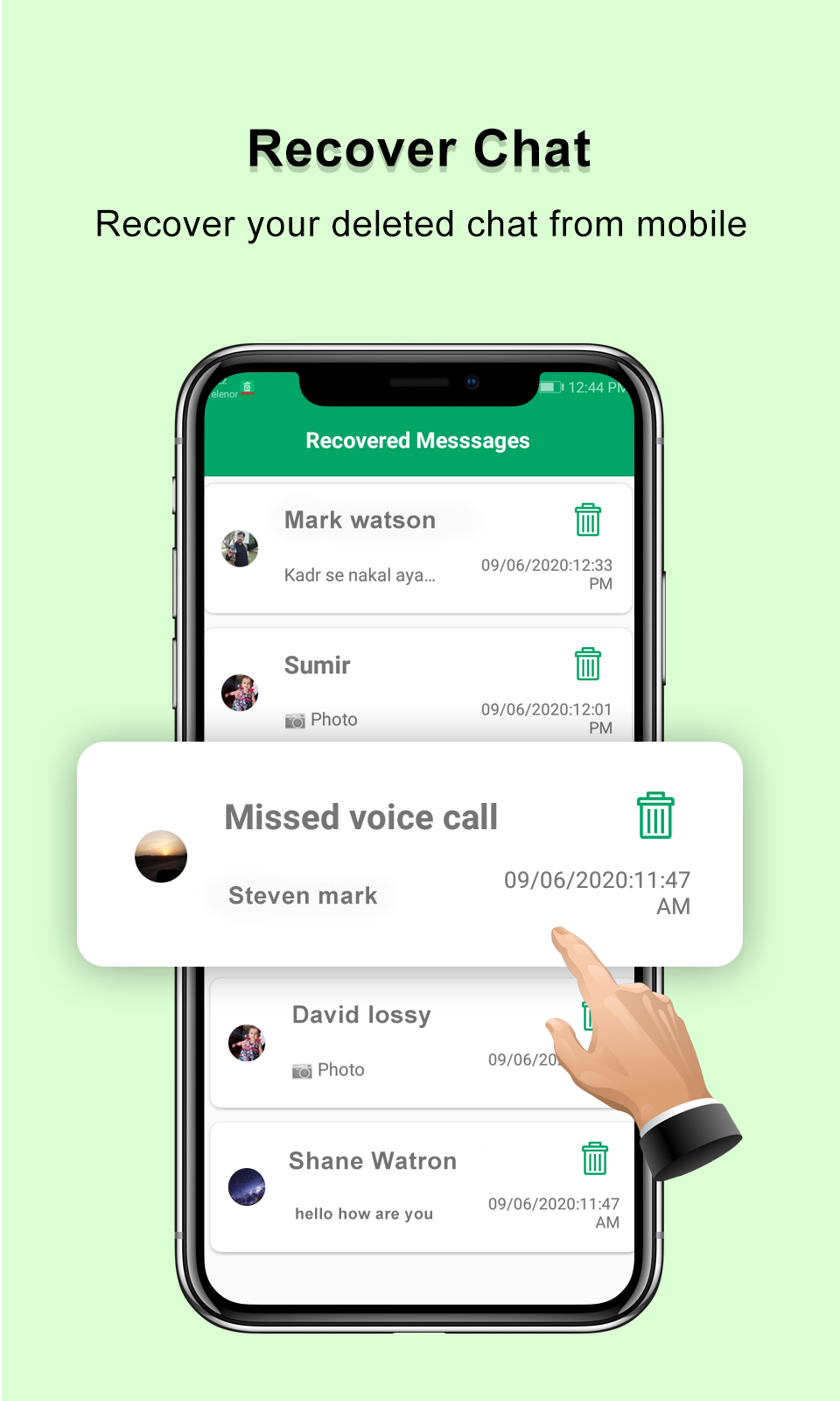 اسکرین شات 2 برنامه Data recovery for Whatsdelete