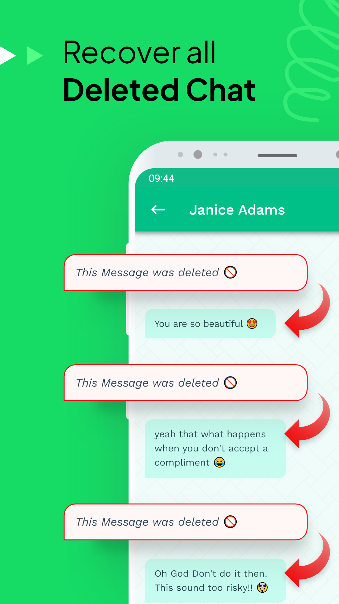 اسکرین شات 2 برنامه Recover Deleted Messages