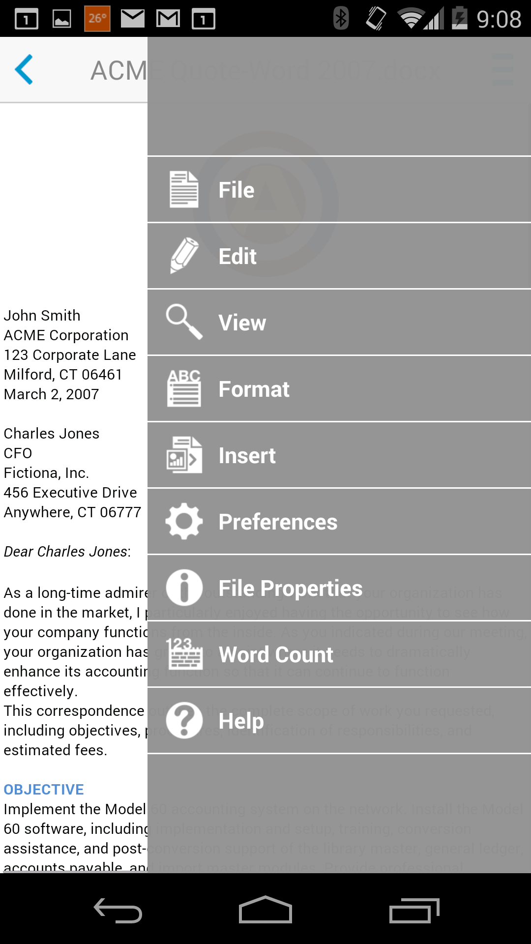 اسکرین شات 3 برنامه Docs To Go™ Office Suite
