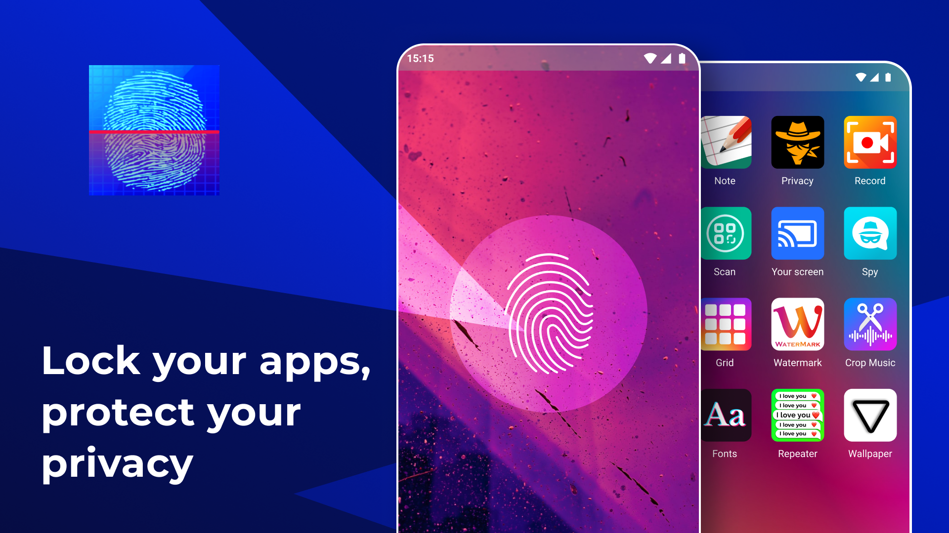 اسکرین شات 1 برنامه Fingerprint AppLock: Lock Apps