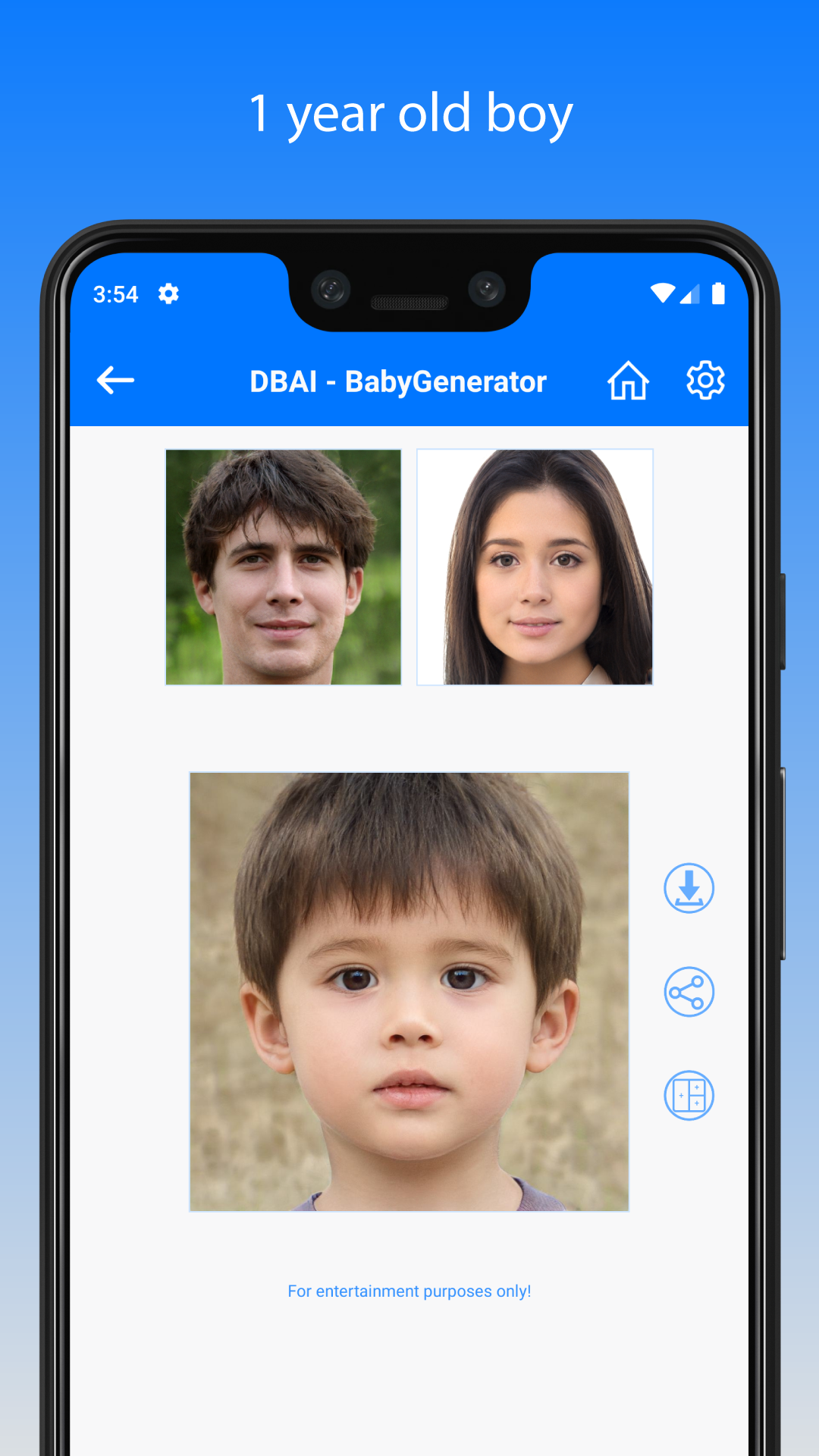 اسکرین شات 1 برنامه BabyGenerator Guess baby face