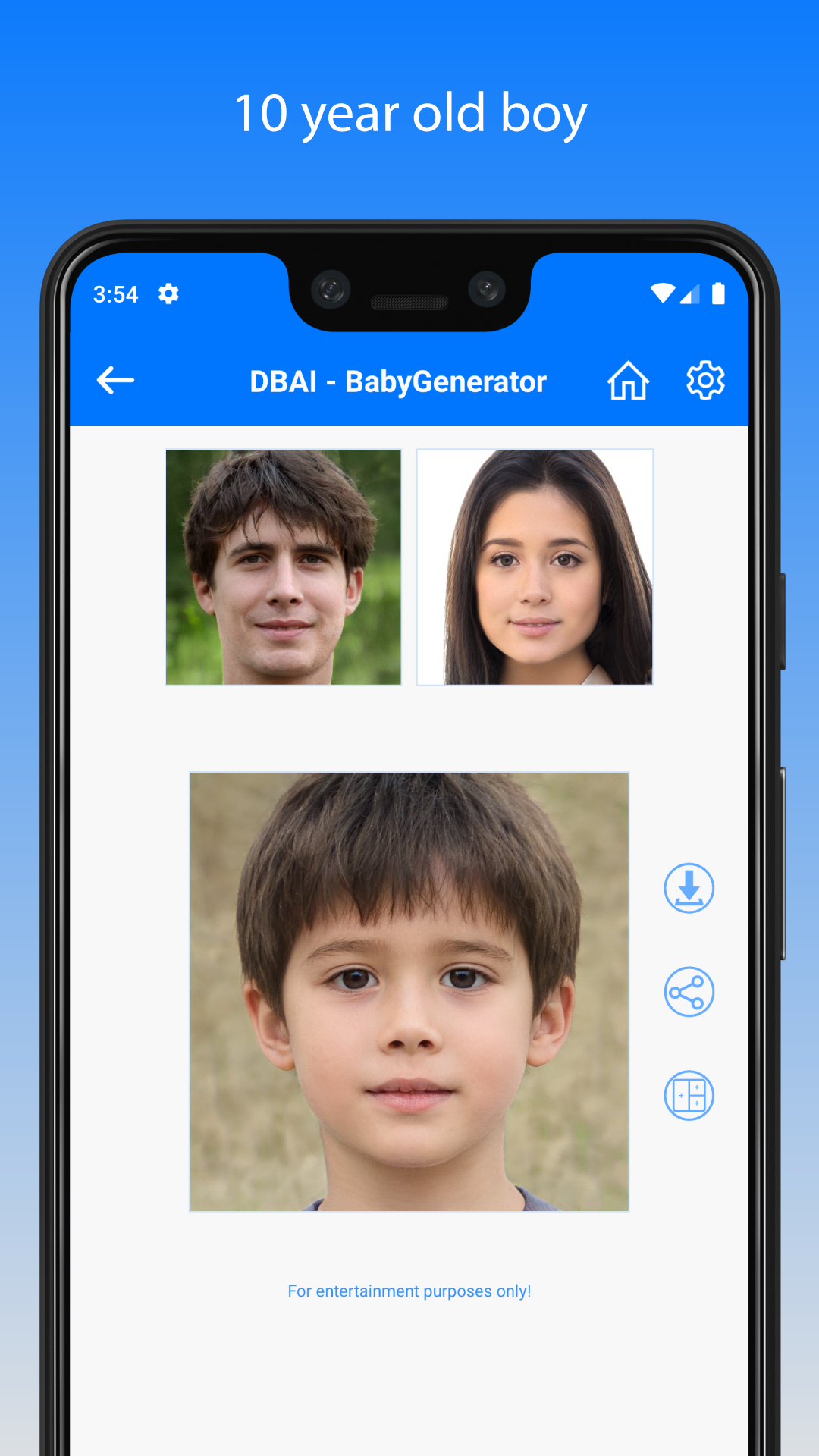 اسکرین شات 2 برنامه BabyGenerator Guess baby face