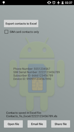 اسکرین شات 1 برنامه Contacts To Excel