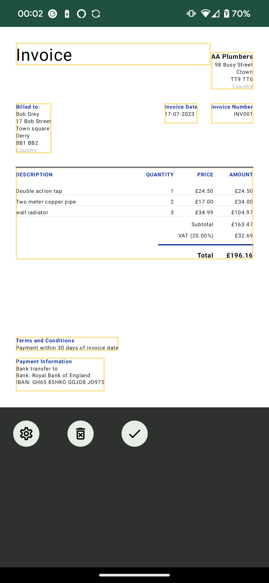 اسکرین شات 2 برنامه PDF Invoice Maker