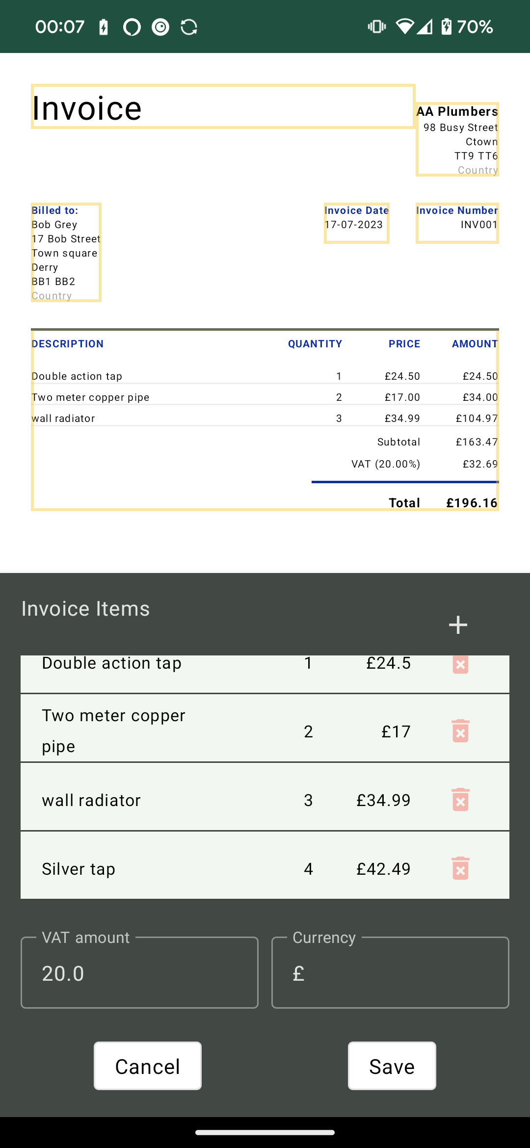 اسکرین شات 7 برنامه PDF Invoice Maker