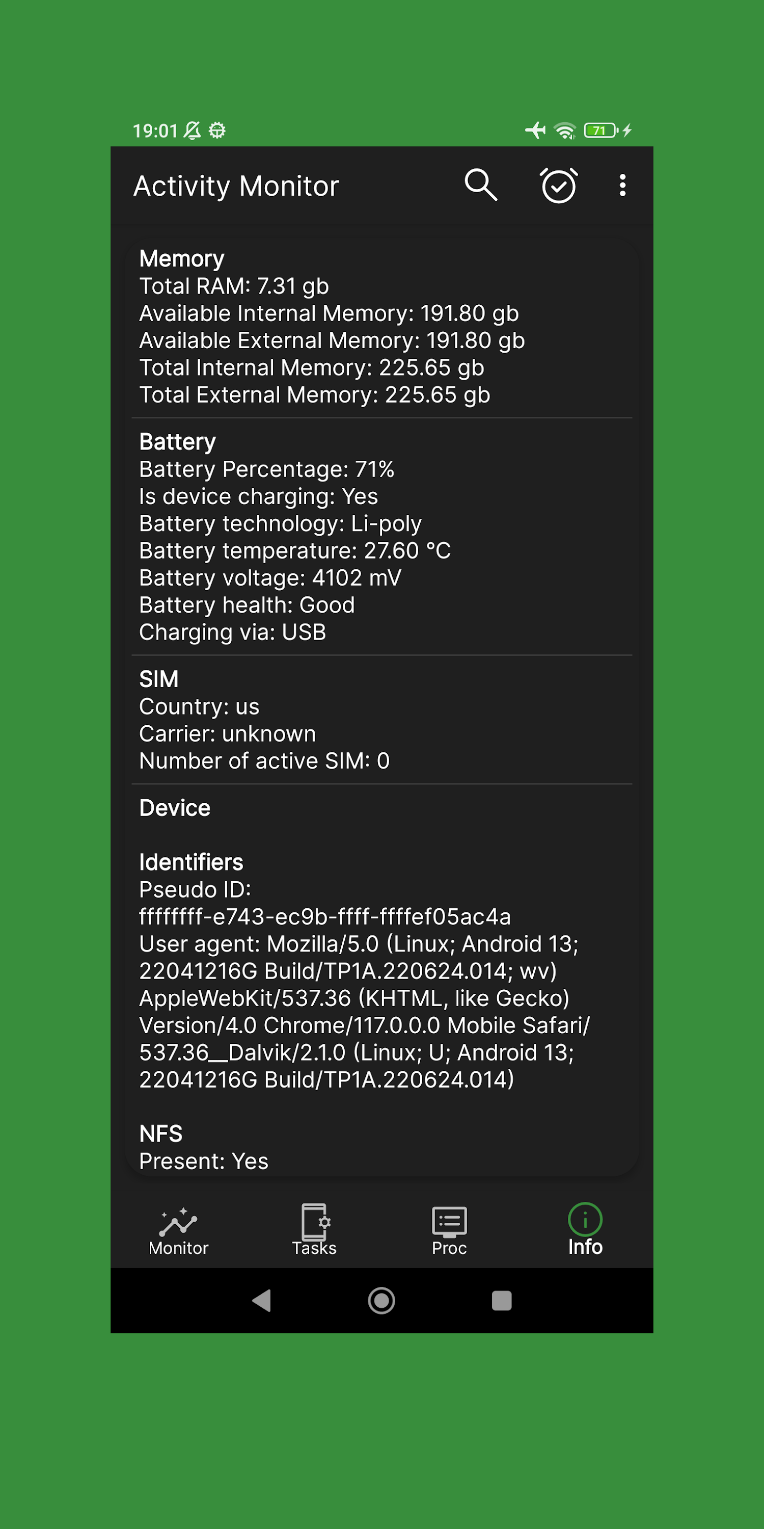 اسکرین شات 3 برنامه Activity Monitor: cpu, battery