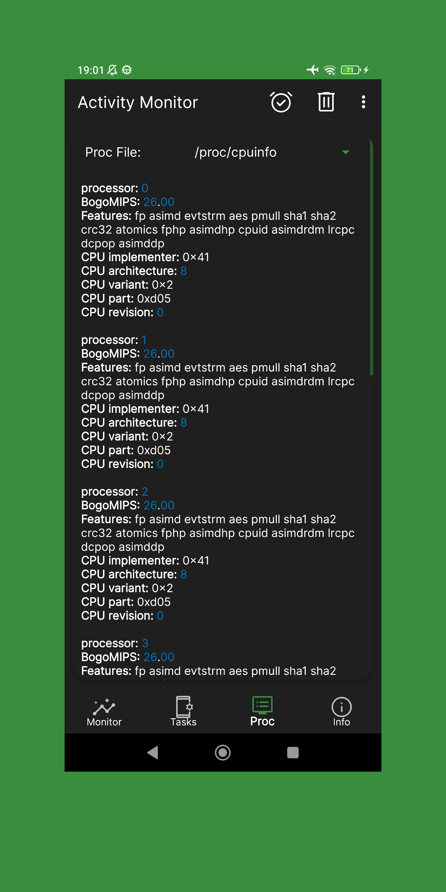 اسکرین شات 5 برنامه Activity Monitor: cpu, battery
