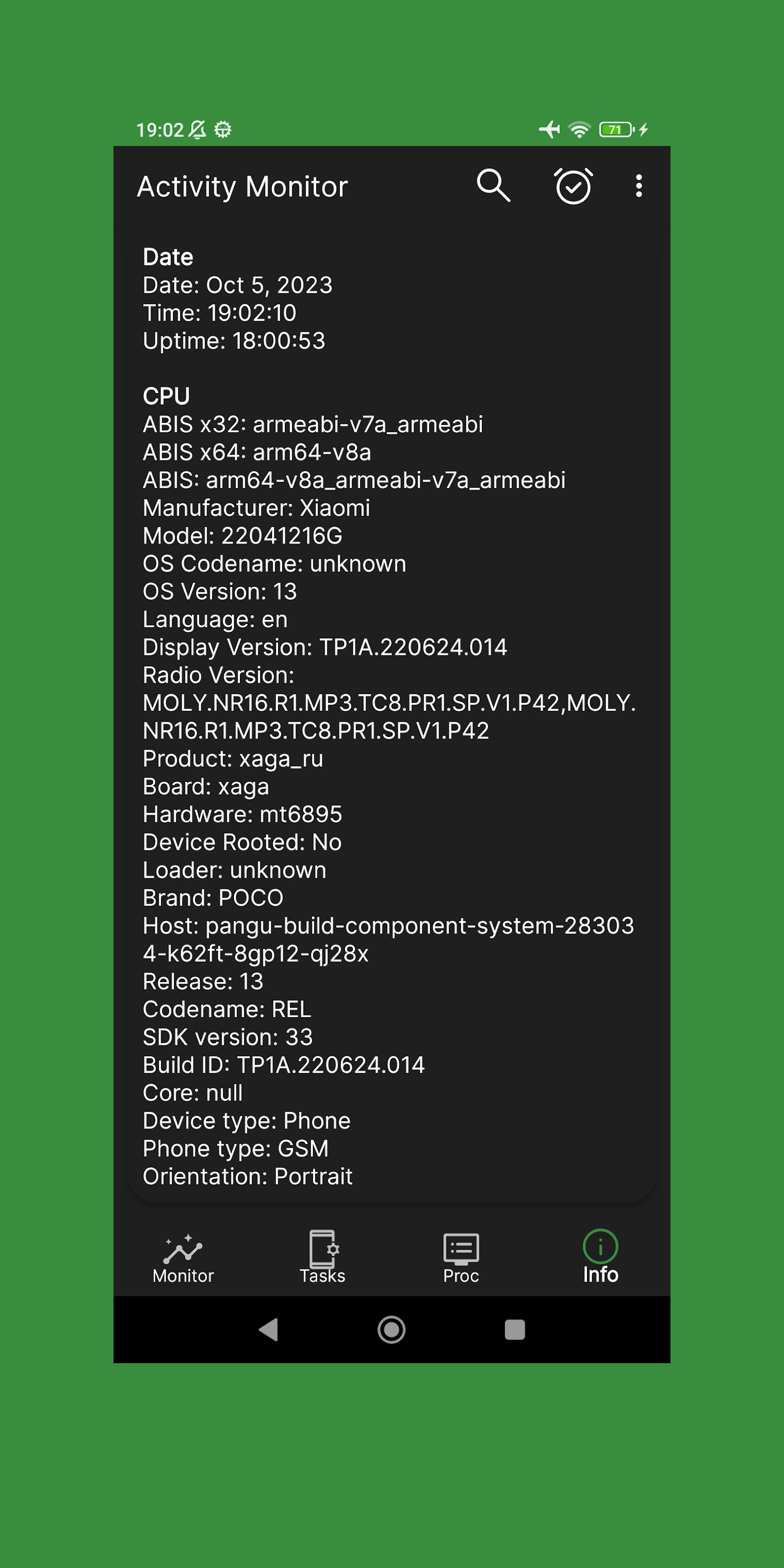 اسکرین شات 4 برنامه Activity Monitor: cpu, battery